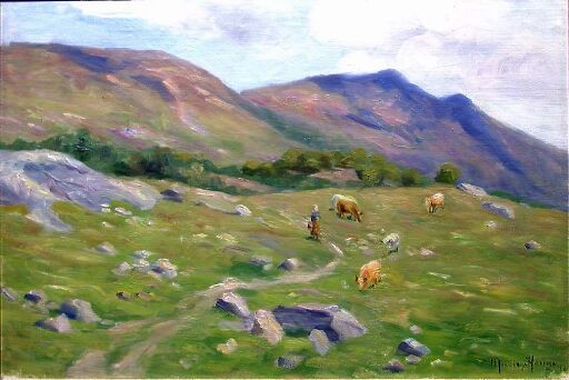 Mountain Landscape with Cattle