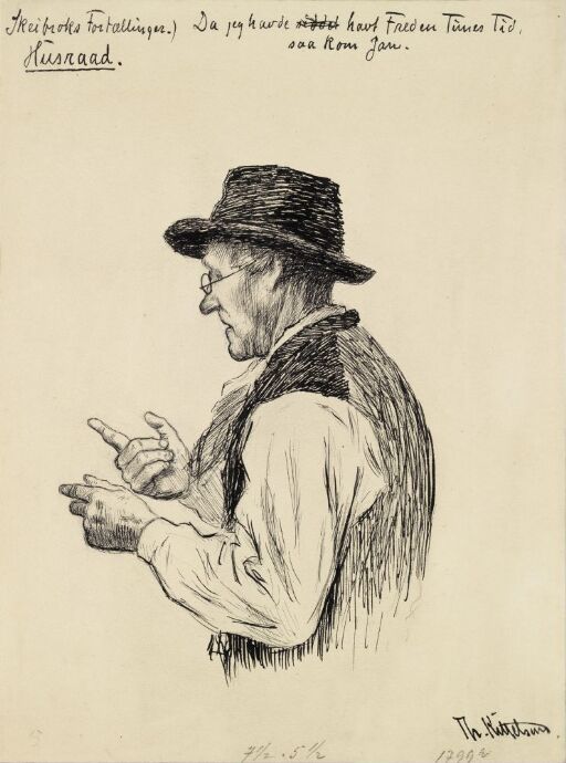 Illustrasjon til "Sandfærdige skrøner og sligt noget. Fortalt av Mathias Skeibrok", Kristiania 1891
