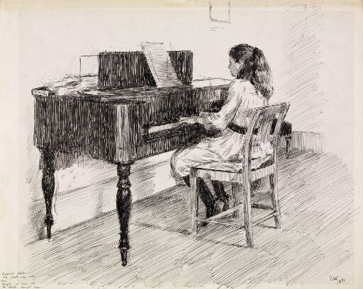 Inger-Johanna ved klaveret