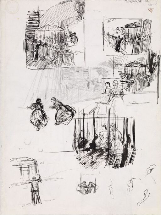 Forarbeid til illustrasjon, Jonas Lie, "Familien på Gilje", København 1903 [-1904]