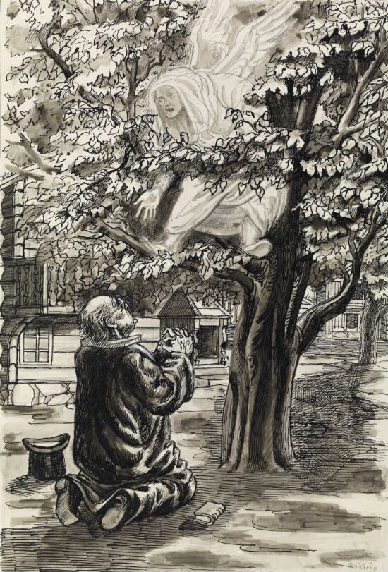 Illustrasjon til "Mestertyven", P. Chr. Asbjörnsen og J. Moe, Samlede eventyr, 1936