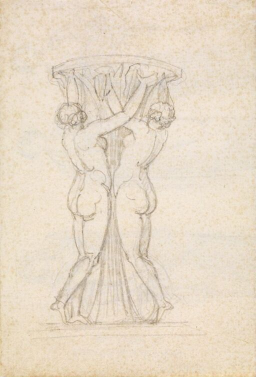 De tre gratier eller nymfer som støtter en fonteneskål
