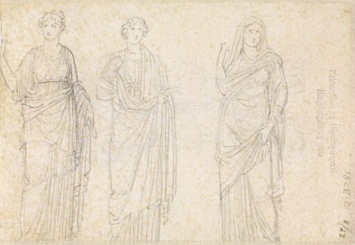 Tre romerske kvinnestatuer