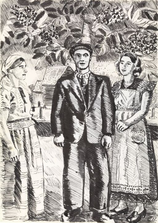 Illustrasjon til "Fra Sognefjorden", P. Chr. Asbjörnsen og J. Moe, Samlede eventyr, 1936