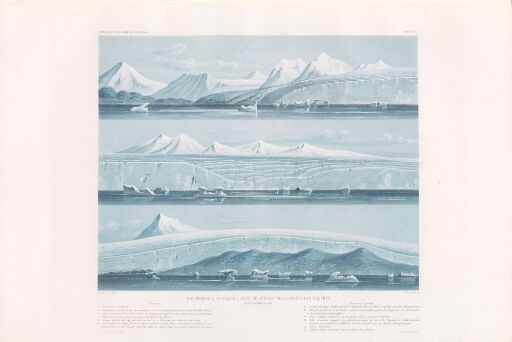 Vue générale du glacier situé au sud-est de la Pointe des Renards (rade de Bell-Sound)