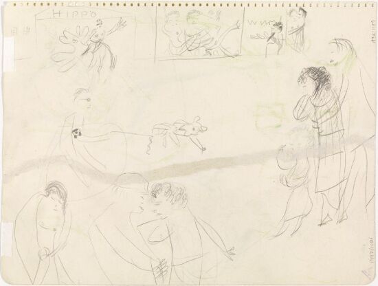 Scener fra en hippodrom; figurstudier