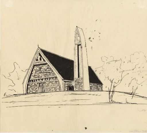 Skisse til utforming av Bakkehaugen kirke