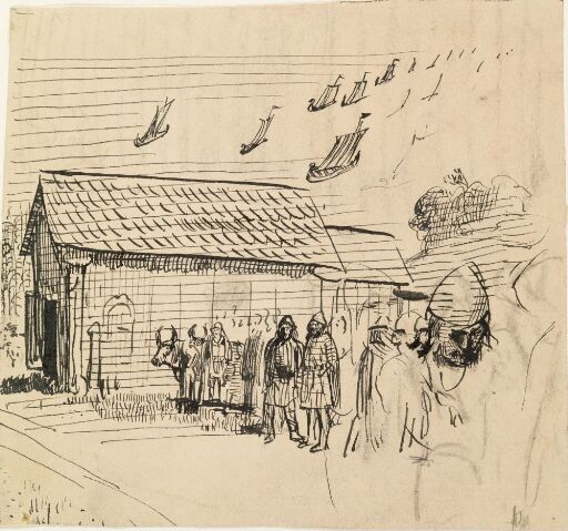 Variant til illlustrasjon i "Håkon den godes saga", Snorre Sturlason, Kongesagaer, Kristiania 1899