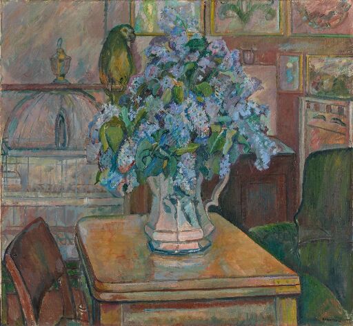 Lilacs and Parrot