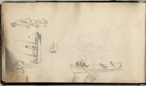 Steamer, Rowing Boats and Figure Studies