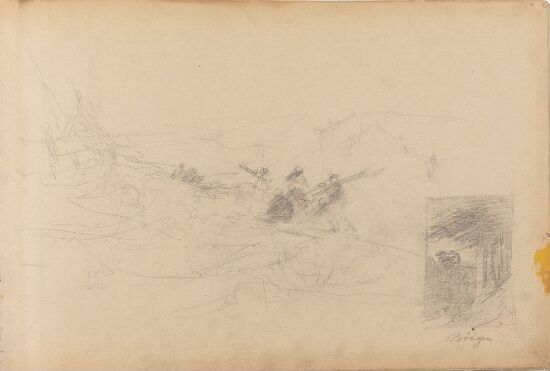 Riss av mennesker i landskap; Bøygen