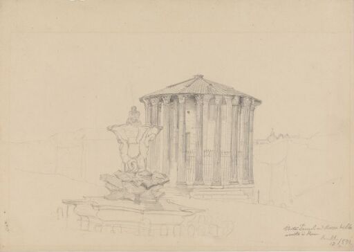 The temple of Hercules Victor and fountain on Piazza Bocca della Verità in Rome