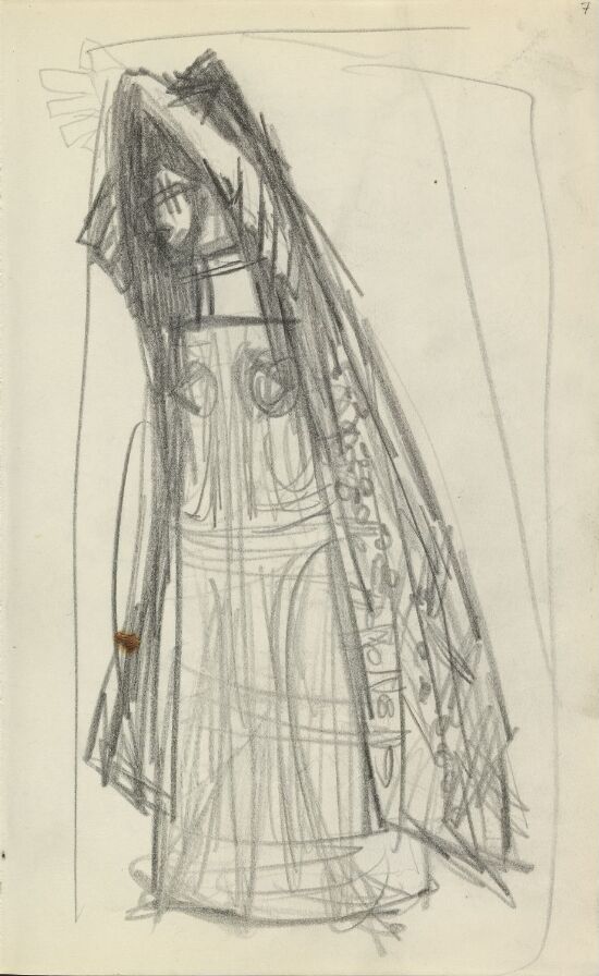 Kvinnefigur med kappe