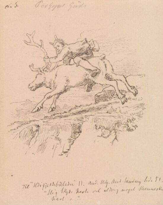 Illustrasjon til "Høyfjellsbilleder" i P. Chr. Asbjørnsen og J. Moe, Samlede eventyr, Oslo 1982