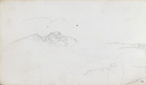 Galdhøpiggen; Jotunheimen sett fra Slidre (detalj)