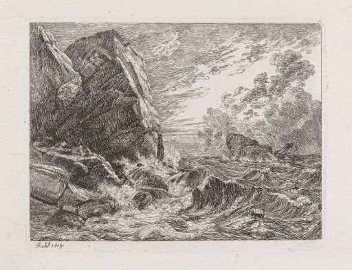Shipwreck on a rocky coast