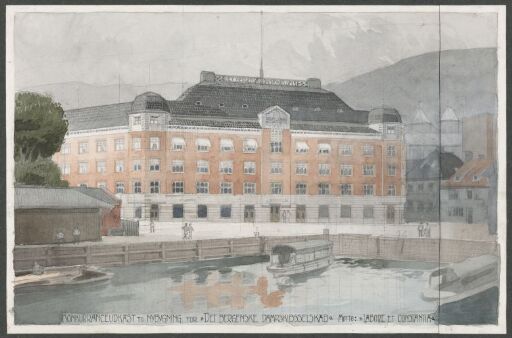 Utkast til ny bygning for Det Bergenske Dampskipsselskap