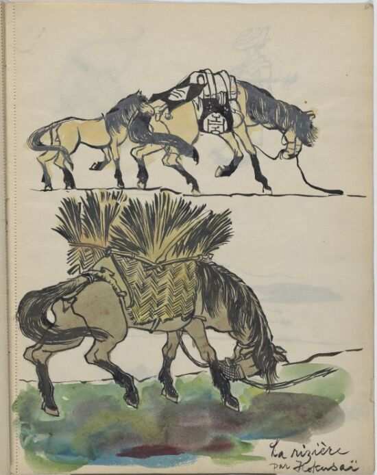 La rizière par Hokusai