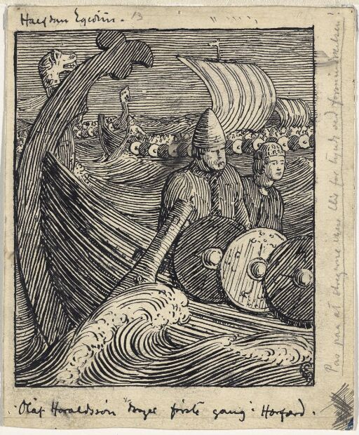 Olav's first Voyage with his Foster-Father Rani. Illustration for the History of St Olav