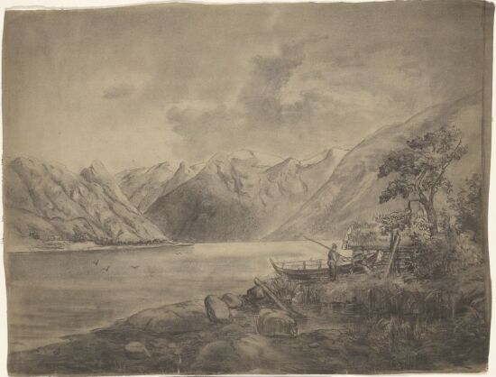 Innsjø ved fjellet