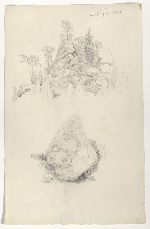 Study of a wooded Rock; Boulder