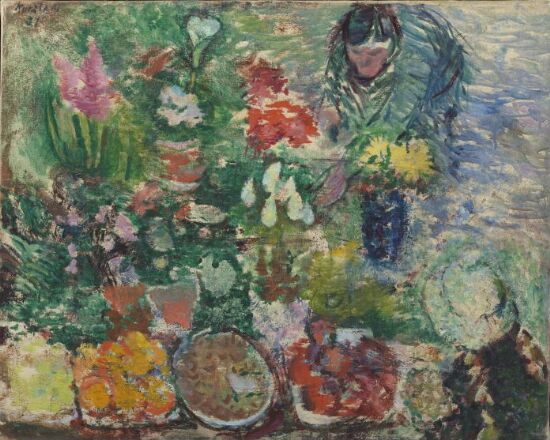 Utenfor blomsterhandelen