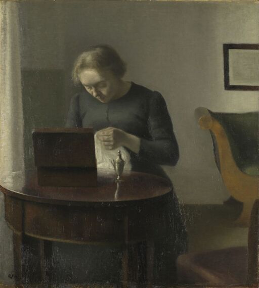 The Artist's Wife at a Sewing Table