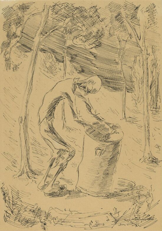 Kjeleskraper. Fra Sachenhausen konsentrasjonsleir