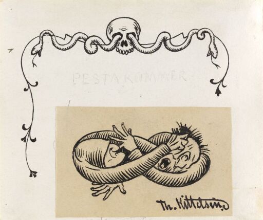 Vignetter til "Fattigmannen" og "Pesta kommer", Svartedauen, 1900