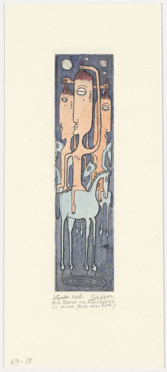 Fru Baron von Münchausen til minne (fritt etter Doré)