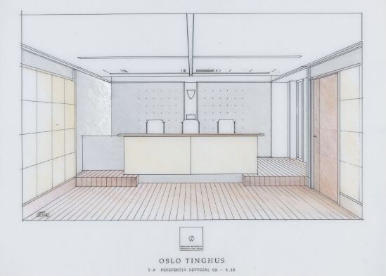 Oslo Tinghus, perspektiv fra rettsal