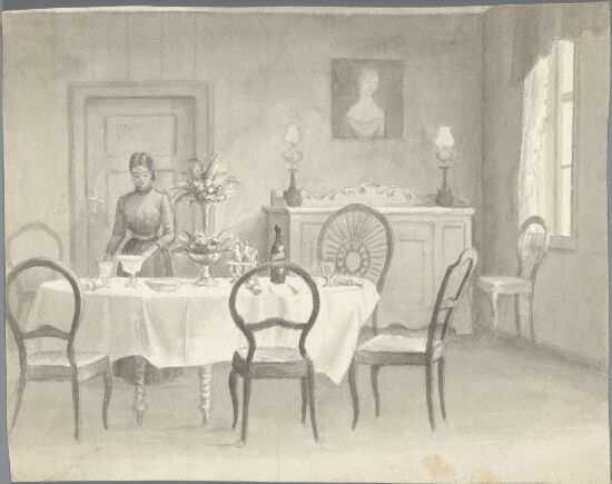 Interiør med kvinne